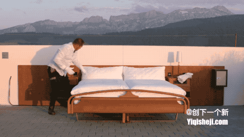 瑞士造酒店，没墙也没顶，只有一张床