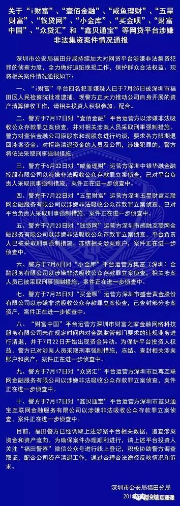 上海、深圳警方连夜通报66家“爆雷”P2P..案情：卢家帮旗下..陆续被查