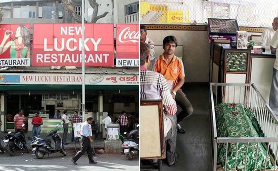 印度有个餐馆，围在餐桌边的是一座座坟墓，就餐是为了品味生死