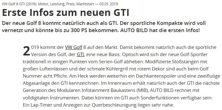300马力的第八代高尔夫GTI，你期待吗？