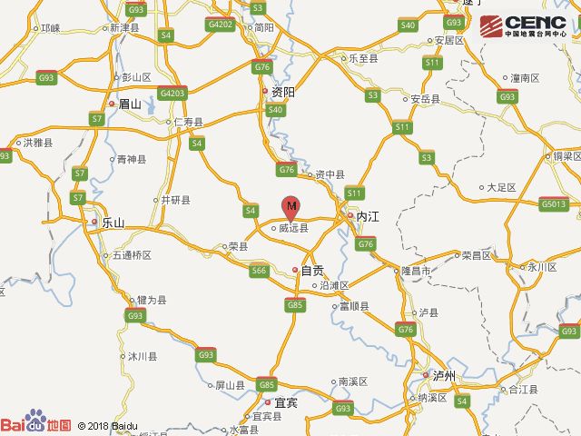 四川内江市威远县发生2.9级地震